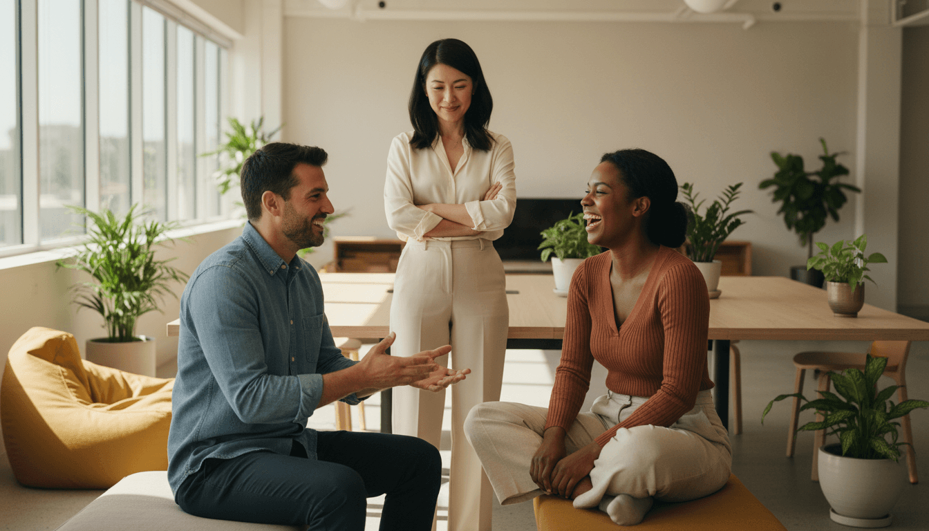 Emotional intelligence development - diverse professionals in meaningful interaction