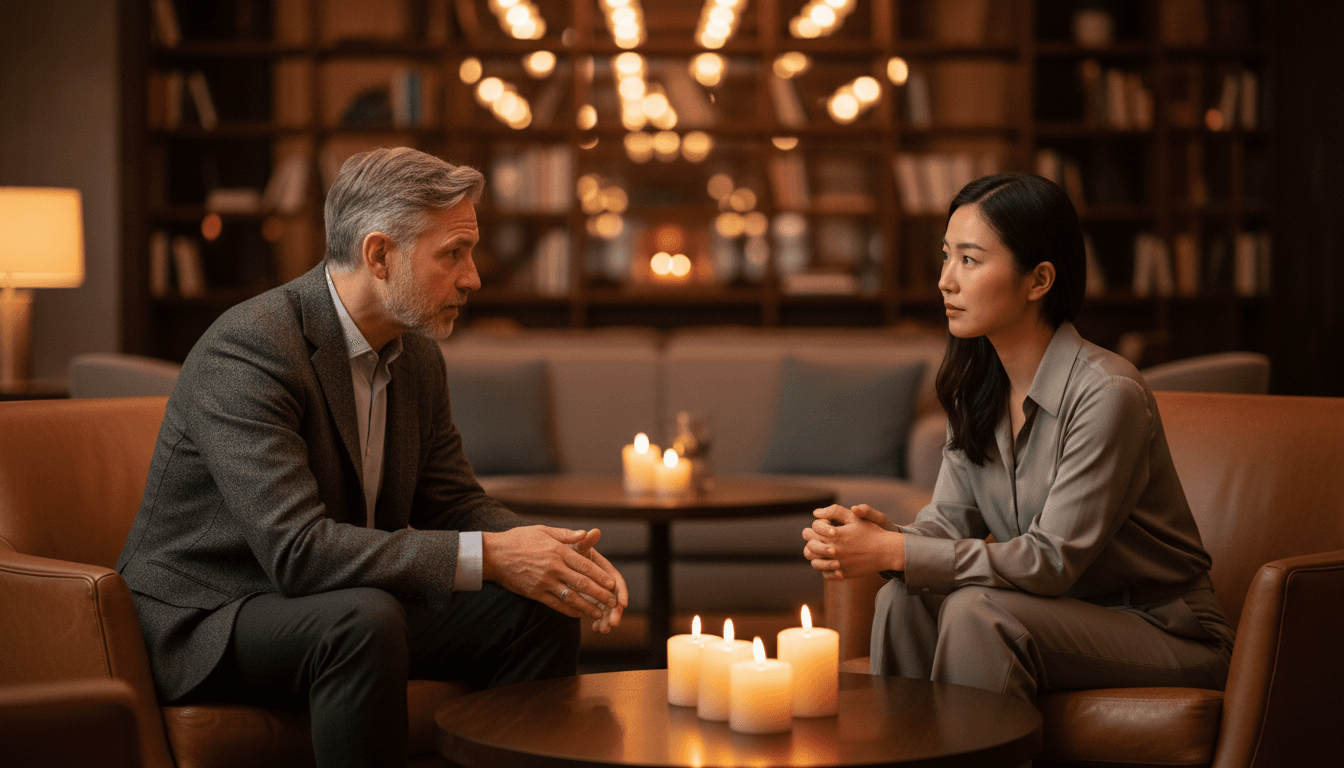 Executive mentoring - professional mentor and mentee in conversation