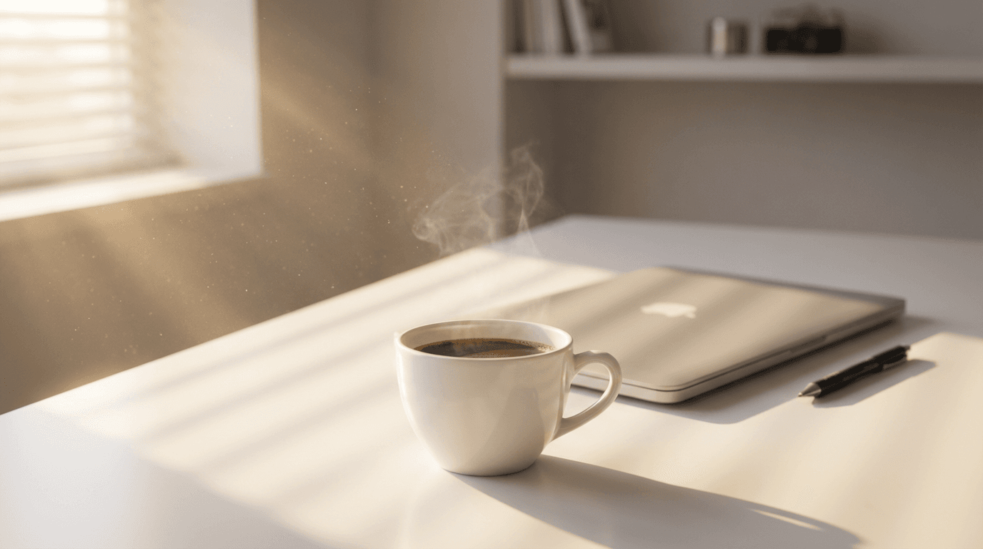 Two professionals in a focused coaching conversation with natural light and warm tones